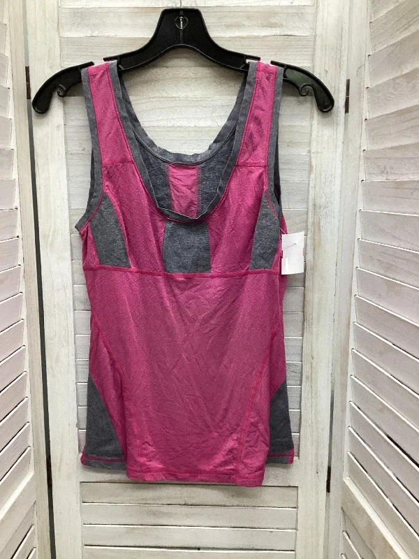 Breathable Yoga Tops for Women -Athletic Tank Top By Lululemon In Grey & Pink, Size: 6