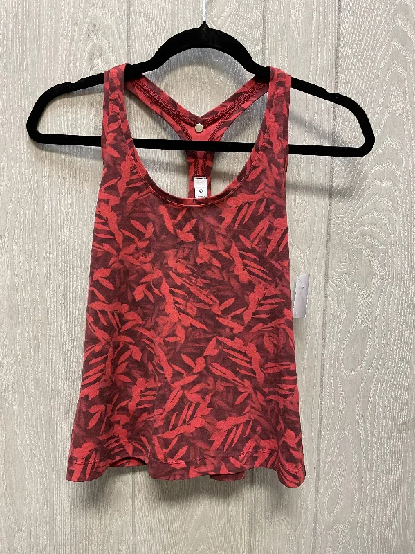 Women's Yoga Tops with Athletic Style -Athletic Tank Top By Lululemon In Grey & Red, Size: M