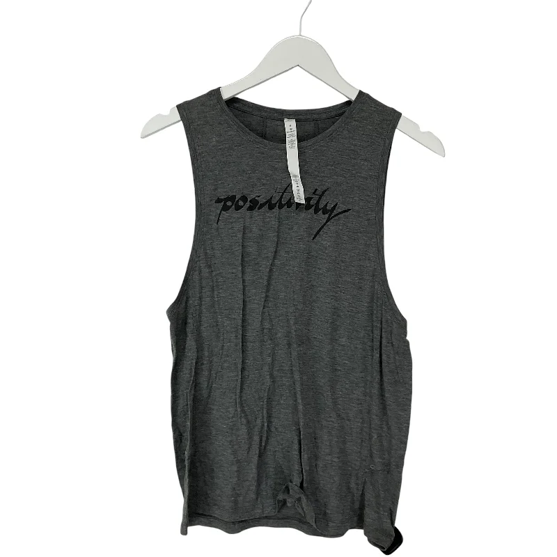 Soft Cotton Yoga Tops for Comfort -Athletic Tank Top By Lululemon In Grey, Size: 6