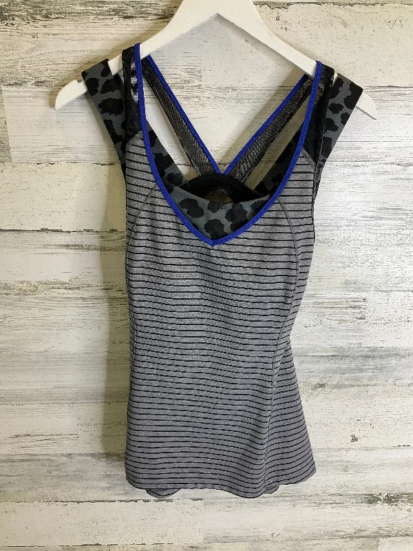 Women's Yoga Tops with Ribbed Fabric -Athletic Tank Top By Lululemon In Grey, Size: 8 Women's Yoga Tops with Ribbed Fabric -Athletic Tank Top By Lululemon In Grey, Size: 8