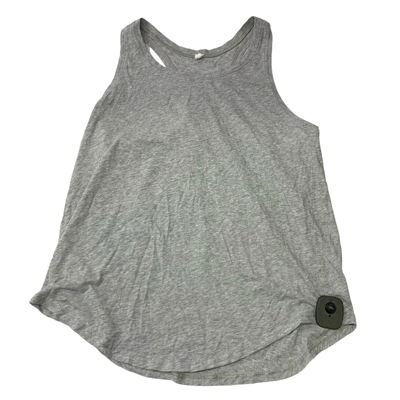 Yoga Tops with Full Coverage -Athletic Tank Top By Lululemon In Grey, Size: M