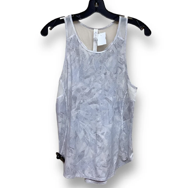 High-Performance Yoga Tops for Women -Athletic Tank Top By Lululemon In Grey & White, Size: 4