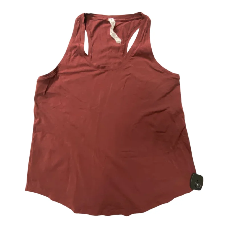 Yoga Tops with Stretchable Fabric for Movement -Athletic Tank Top By Lululemon In Maroon, Size: 12 Yoga Tops with Stretchable Fabric for Movement -Athletic Tank Top By Lululemon In Maroon, Size: 12