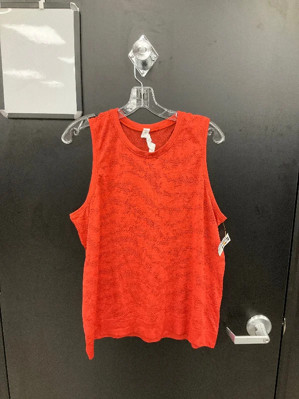 Stylish Yoga Tops for Gym Sessions -Athletic Tank Top By Lululemon In Orange, Size: 12 Stylish Yoga Tops for Gym Sessions -Athletic Tank Top By Lululemon In Orange, Size: 12