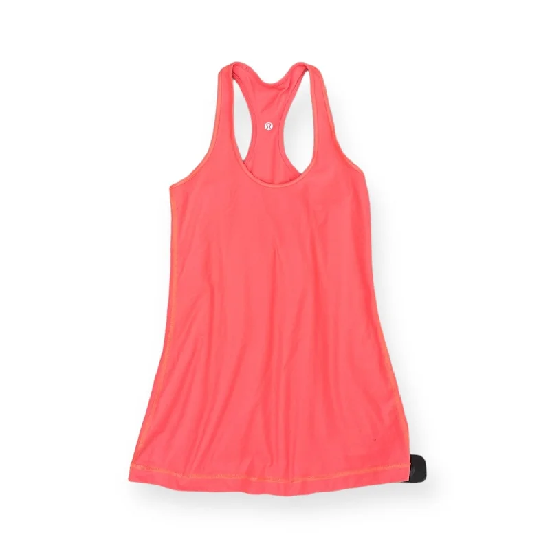 Soft and Stretchable Yoga Tops -Athletic Tank Top By Lululemon In Orange, Size: M