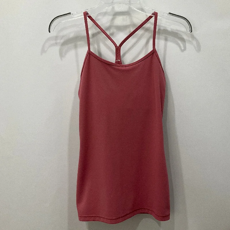 Yoga Tops with Breathable Mesh Details -Athletic Tank Top By Lululemon In Pink, Size: 4