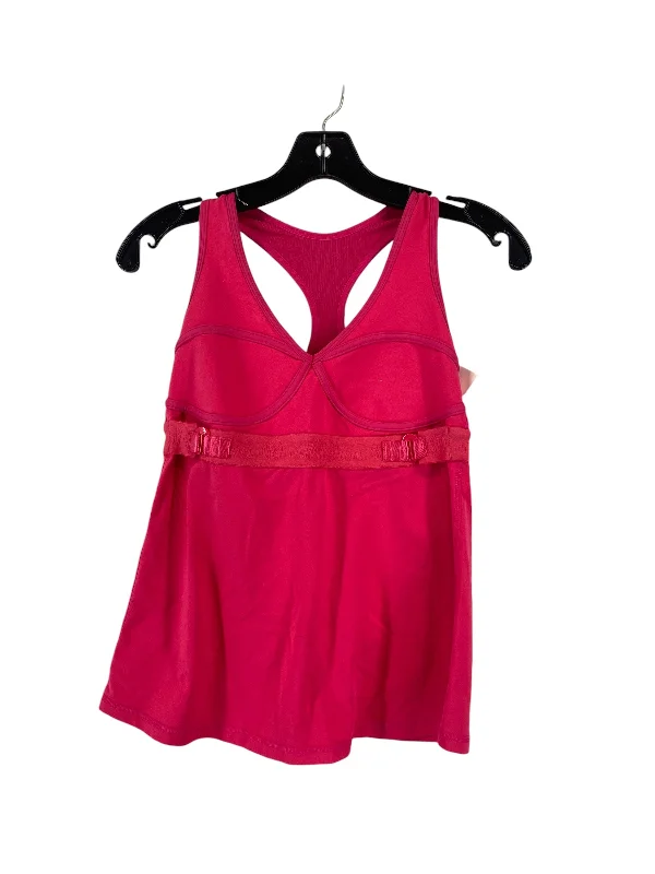 Yoga Tops with Mesh Fabric for Breathability -Athletic Tank Top By Lululemon In Pink, Size: 8