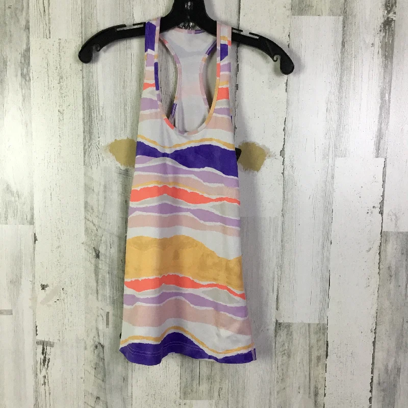 Women's Yoga Tops for Toning -Athletic Tank Top By Lululemon In Purple & White, Size: 2 Women's Yoga Tops for Toning -Athletic Tank Top By Lululemon In Purple & White, Size: 2
