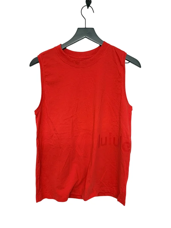 Yoga Tops with Full Coverage -Athletic Tank Top By Lululemon In Red, Size: 6