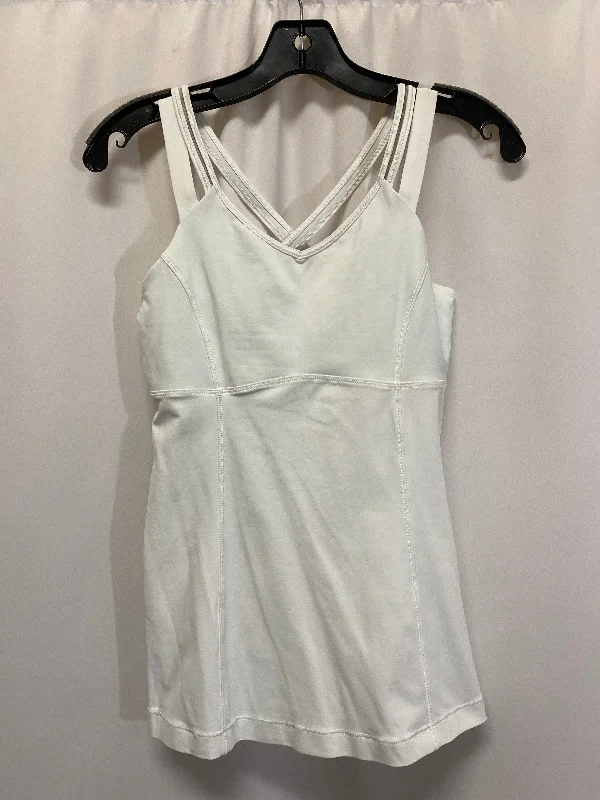 Stretch Yoga Tops for Flexibility -Athletic Tank Top By Lululemon In White, Size: 8