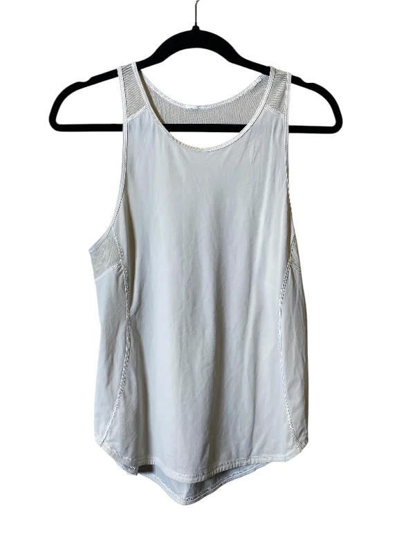 Zip-Up Yoga Tops for Flexibility -Athletic Tank Top By Lululemon In White, Size: M
