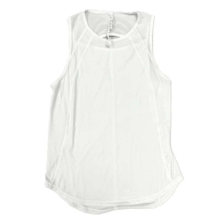 Yoga Tops with Elastic Waistbands -Athletic Tank Top By Lululemon In White, Size: S
