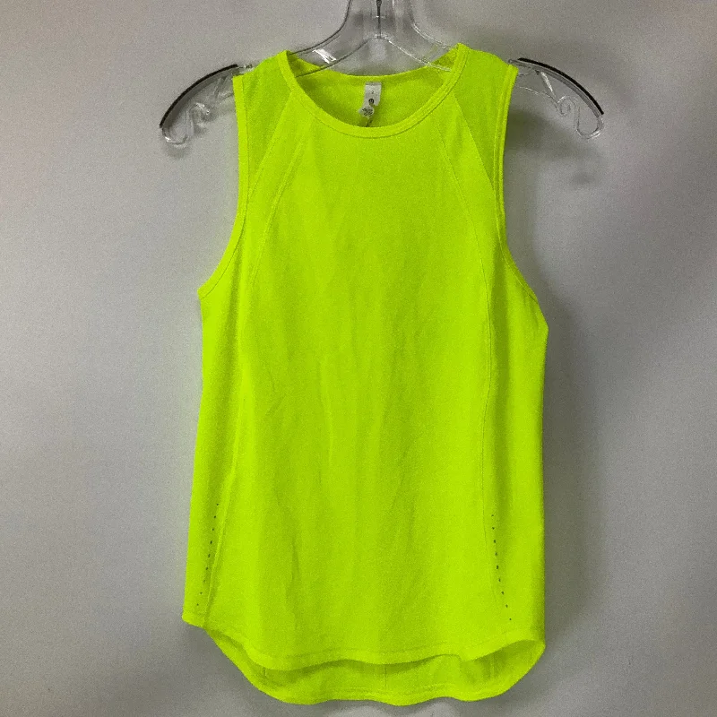 Sleeveless Yoga Tops with Built-In Bra -Athletic Tank Top By Lululemon In Yellow, Size: 2 Sleeveless Yoga Tops with Built-In Bra -Athletic Tank Top By Lululemon In Yellow, Size: 2