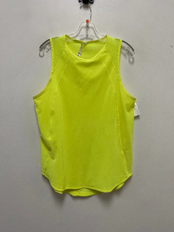Breathable Yoga Tops for Active Wear -Athletic Tank Top By Lululemon In Yellow, Size: M
