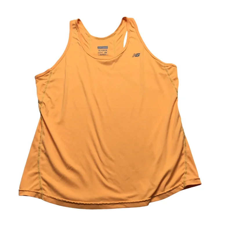 Women's Yoga Tops with Open Back -Athletic Tank Top By New Balance In Orange, Size: Xl