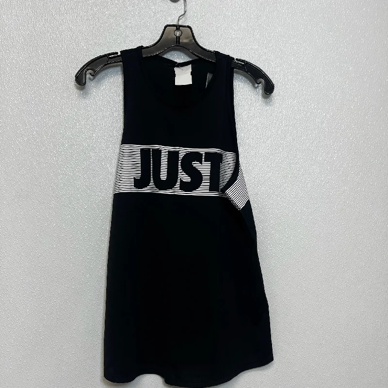 Women's Yoga Tops for Pilates and Flexibility -Athletic Tank Top By Nike Apparel In Black White, Size: M