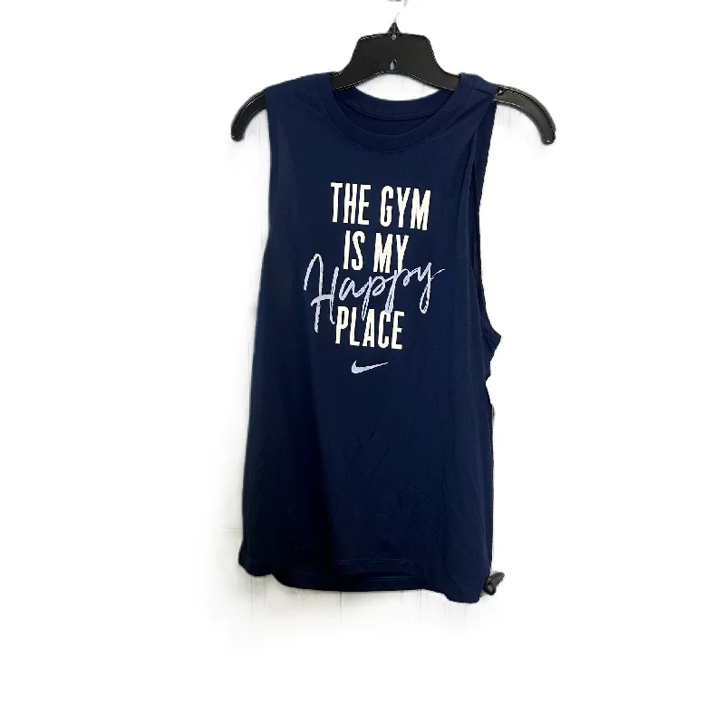 Yoga Tops for Softness and Comfort -Athletic Tank Top By Nike Apparel In Blue, Size: M Yoga Tops for Softness and Comfort -Athletic Tank Top By Nike Apparel In Blue, Size: M