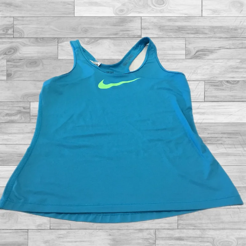 Yoga Tops for Flexibility and Easy Poses -Athletic Tank Top By Nike Apparel In Blue, Size: M