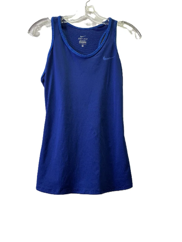 High-Neck Yoga Tops for Yoga Practice -Athletic Tank Top By Nike Apparel In Blue, Size: S