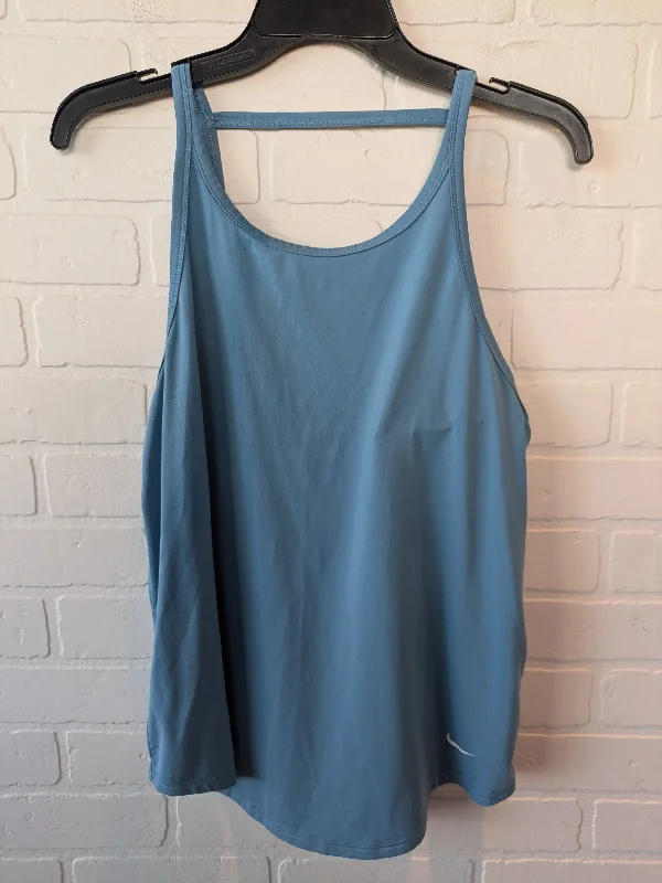Women's Yoga Tops for Soft Comfort -Athletic Tank Top By Nike Apparel In Blue, Size: S