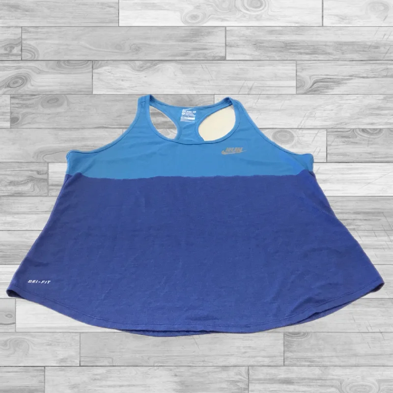 Yoga Tops with Stretchable Fabric for Movement -Athletic Tank Top By Nike Apparel In Blue, Size: Xl