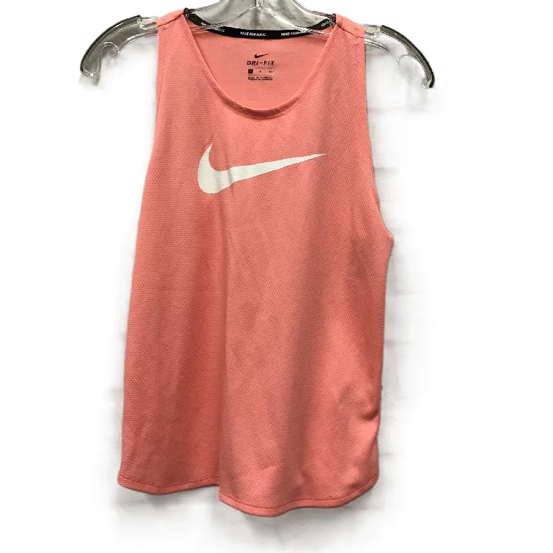 Women's Yoga Tops with High Stretch Fabric -Athletic Tank Top By Nike Apparel In Coral, Size: S