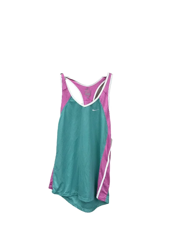 Women's Yoga Tops with High Stretch Fabric -Athletic Tank Top By Nike Apparel In Green & Pink, Size: S Women's Yoga Tops with High Stretch Fabric -Athletic Tank Top By Nike Apparel In Green & Pink, Size: S