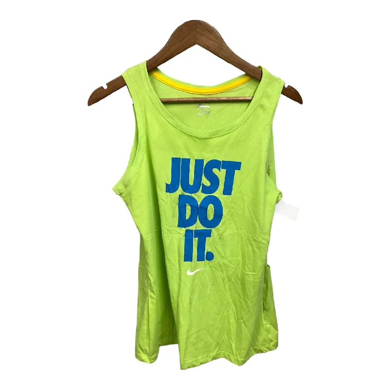 Yoga Tops for Active and High-Energy Workouts -Athletic Tank Top By Nike Apparel In Green, Size: Xl Yoga Tops for Active and High-Energy Workouts -Athletic Tank Top By Nike Apparel In Green, Size: Xl