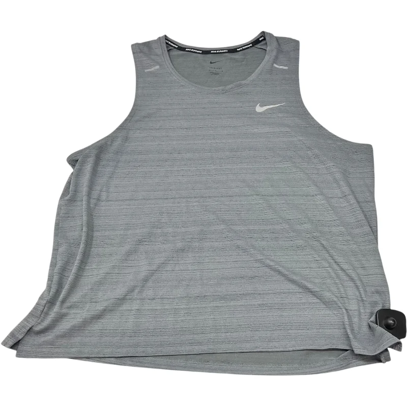 Soft Yoga Tops for Maximum Comfort -Athletic Tank Top By Nike Apparel In Grey, Size: L Soft Yoga Tops for Maximum Comfort -Athletic Tank Top By Nike Apparel In Grey, Size: L
