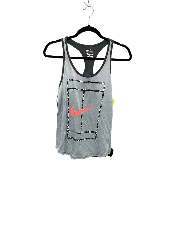 Yoga Tops with Breathable Fabric for Hot Weather -Athletic Tank Top By Nike Apparel In Grey, Size: M