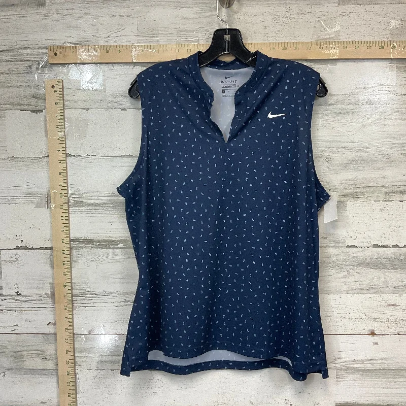 Yoga Tops with Adjustable Straps for Custom Fit -Athletic Tank Top By Nike Apparel In Navy, Size: Xl