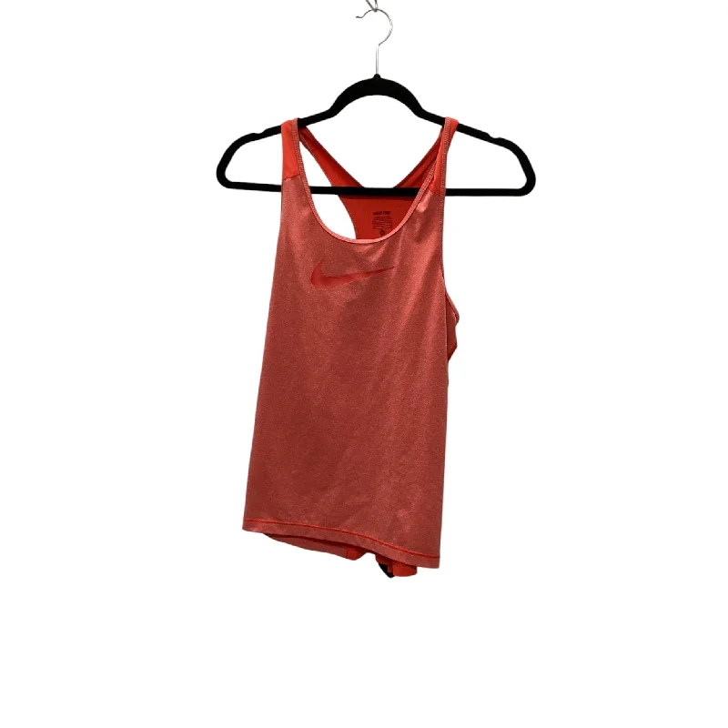 Yoga Tops for Stretch and Ease -Athletic Tank Top By Nike Apparel In Orange, Size: M
