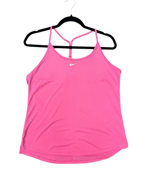 Yoga Tops for Pilates and Yoga -Athletic Tank Top By Nike Apparel In Pink, Size: L