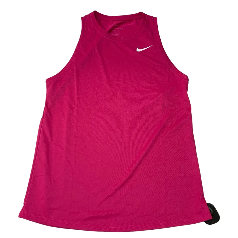 Long Sleeve Yoga Tops for Cold Weather -Athletic Tank Top By Nike Apparel In Pink, Size: S