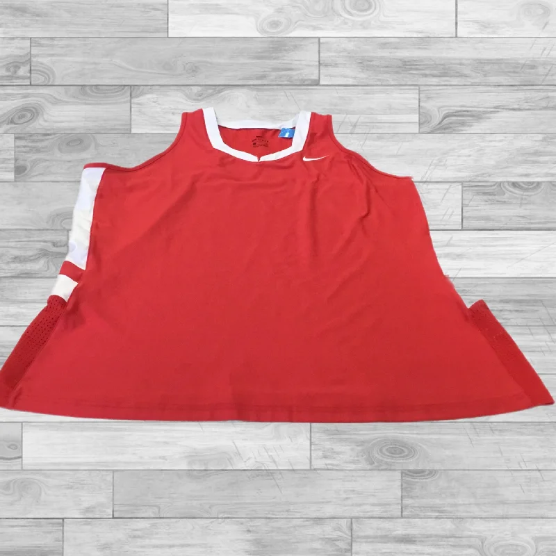 Comfortable Yoga Tops for Intense Sessions -Athletic Tank Top By Nike Apparel In Red, Size: Xxl
