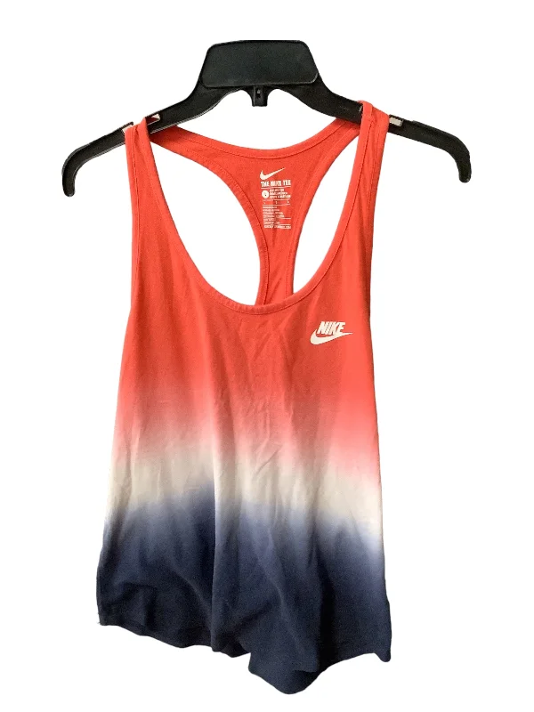 Yoga Tops for Hot Summer Days -Athletic Tank Top By Nike Apparel In Red & White, Size: L