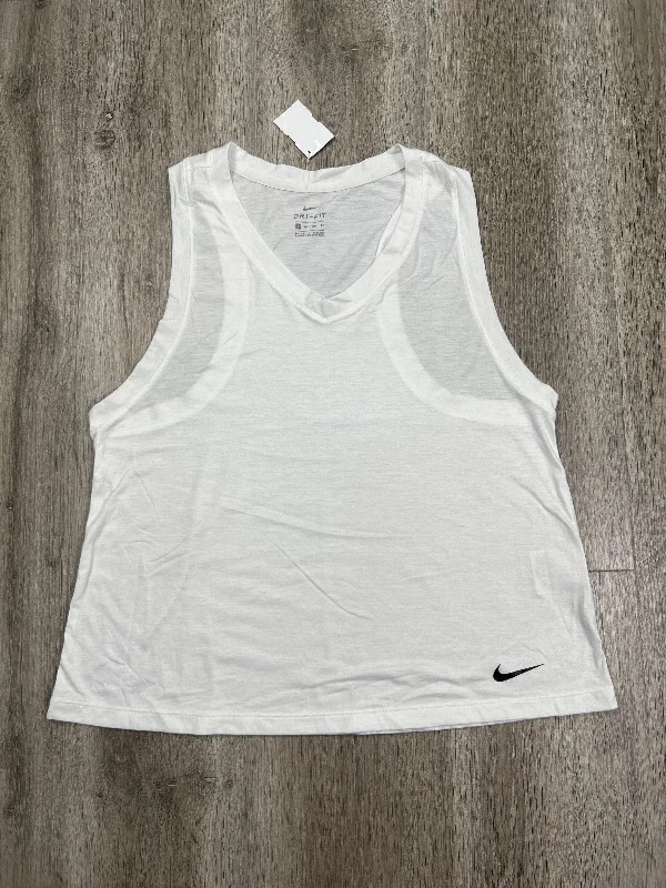 Lightweight Yoga Tops for Summer -Athletic Tank Top By Nike Apparel In White, Size: Xs