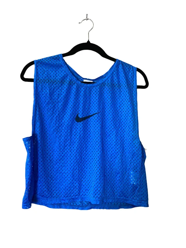 Breathable Yoga Tops for Hot Yoga Practice -Athletic Tank Top By Nike In Blue, Size: L