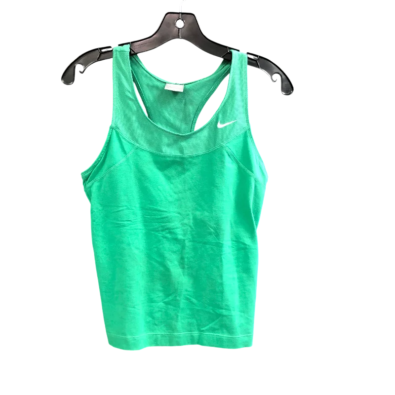Yoga Tops for Flexibility and Strength -Athletic Tank Top By Nike In Green, Size: M