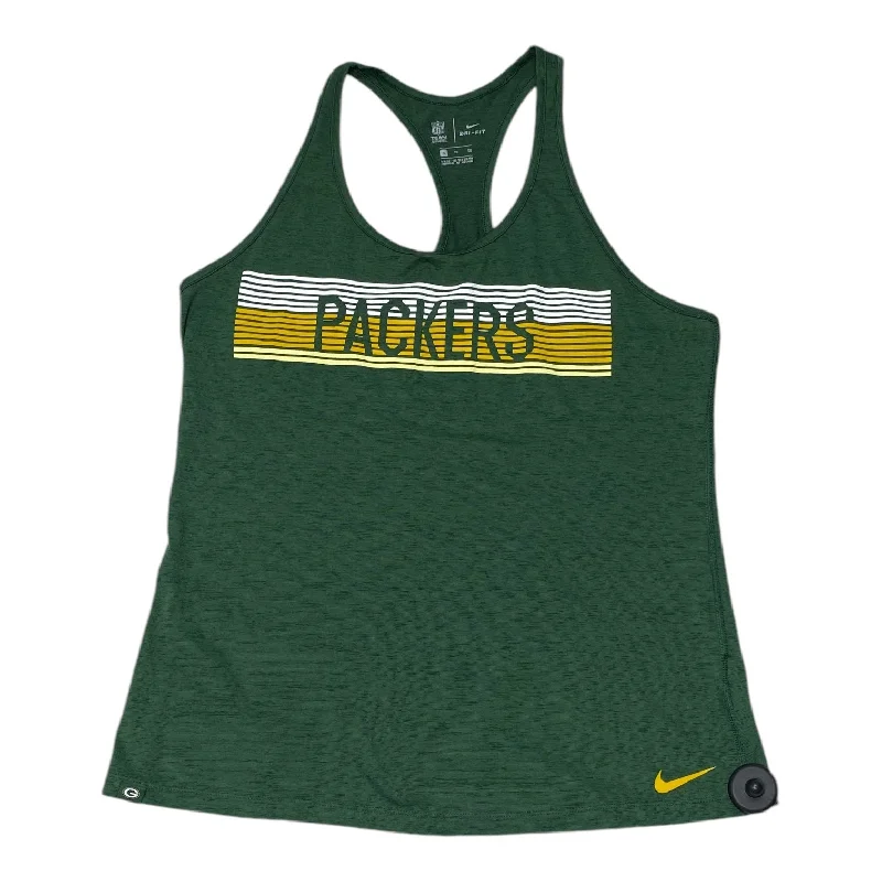 Yoga Tops for Relaxed Fit and Flexibility -Athletic Tank Top By Nike In Green & Yellow, Size: Xl