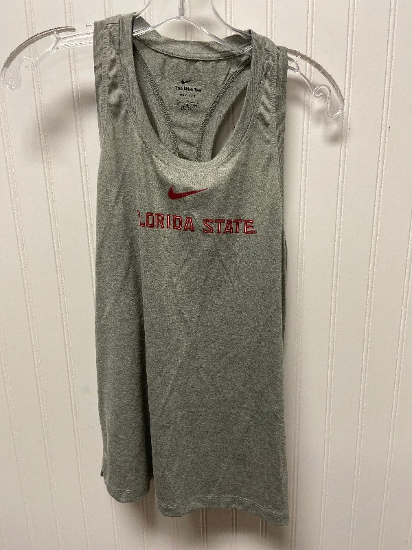 Comfortable Yoga Tops for Every Pose -Athletic Tank Top By Nike In Grey, Size: M