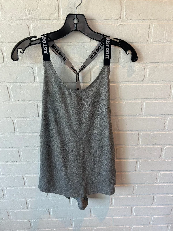 Yoga Tops with Adjustable Straps -Athletic Tank Top By Nike In Grey, Size: M