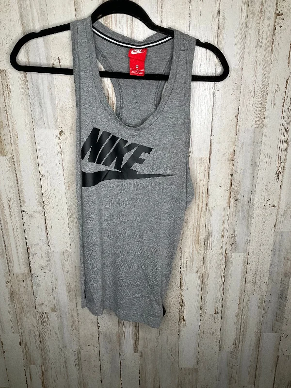 Yoga Tops for Balance and Flexibility -Athletic Tank Top By Nike In Grey, Size: M