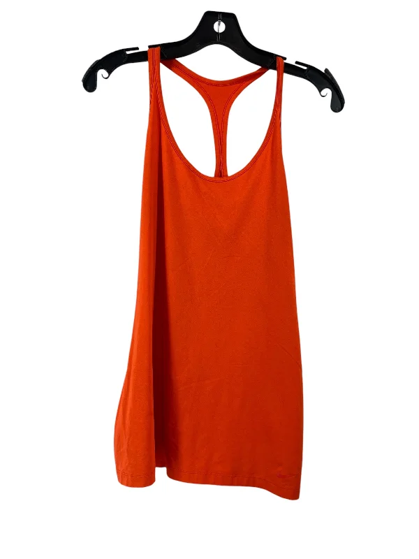 Yoga Tops for Enhanced Movement -Athletic Tank Top By Nike In Orange, Size: M