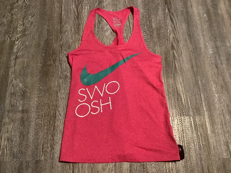 Yoga Tops with Built-In Bras -Athletic Tank Top By Nike In Pink, Size: S