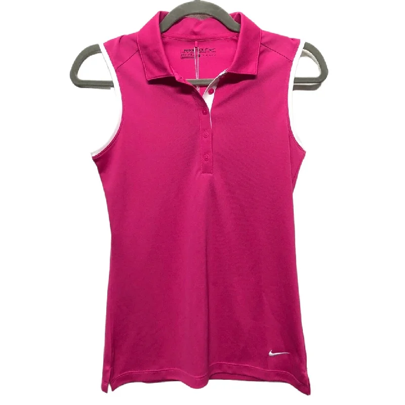 Yoga Tops for Full Range of Motion -Athletic Tank Top By Nike In Pink & White, Size: Xs