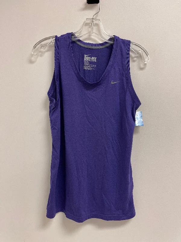 Yoga Tops for Flexibility in Yoga Class -Athletic Tank Top By Nike In Purple, Size: L Yoga Tops for Flexibility in Yoga Class -Athletic Tank Top By Nike In Purple, Size: L