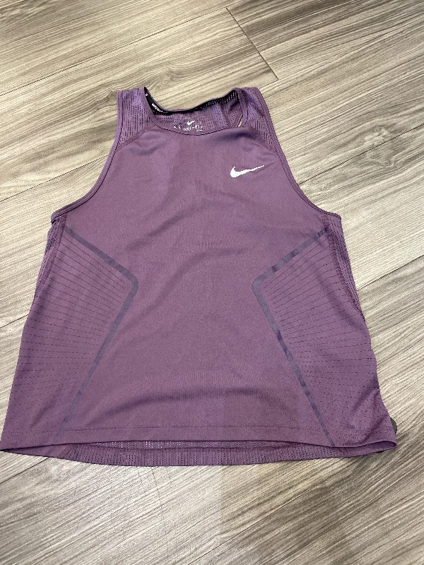 Stylish Yoga Tops for Studio and Gym -Athletic Tank Top By Nike In Purple, Size: M