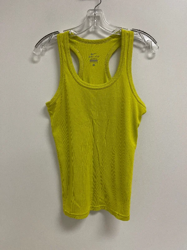 Long Sleeve Yoga Tops for Winter -Athletic Tank Top By Nike In Yellow, Size: M
