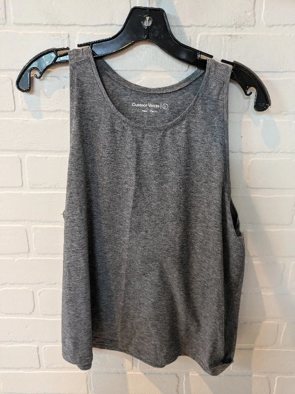 Yoga Tops for Strengthening Your Core -Athletic Tank Top By Outdoor Voices In Grey, Size: L